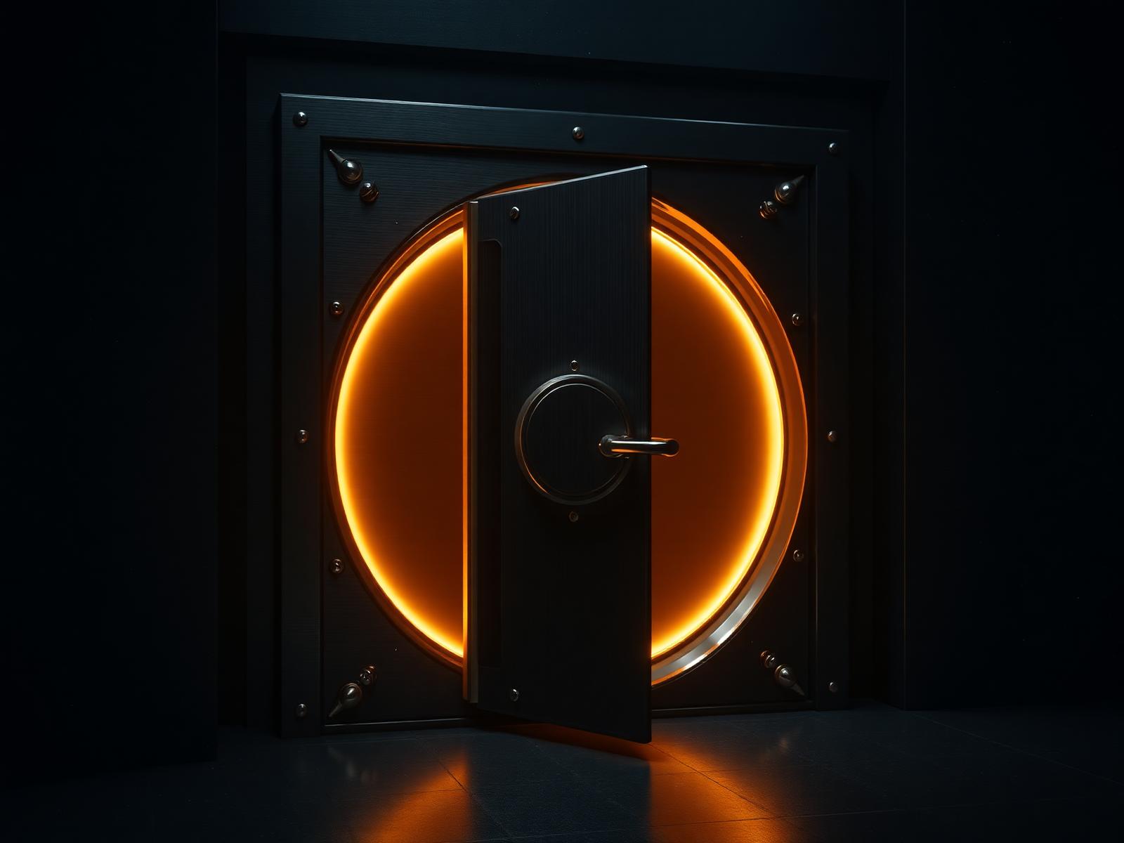 Illustration of a glowing vault representing secure XRP self-custody